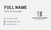 Legal Firm Corporation Letter H Business Card Image Preview