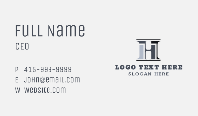 Legal Firm Corporation Letter H Business Card Image Preview
