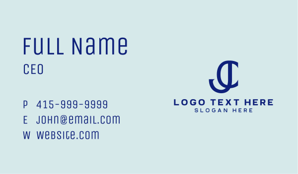 J & C Monogram Business Card Design Image Preview