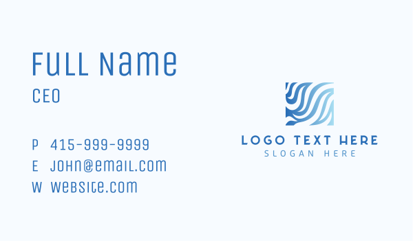 Aquatic Water Waves Business Card Design Image Preview