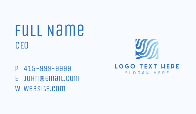 Aquatic Water Waves Business Card Image Preview