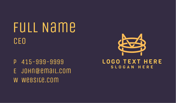 Yellow Double Ring Letter M Business Card Design Image Preview