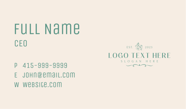 Dainty Floral Wordmark Business Card Design Image Preview