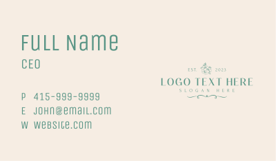 Dainty Floral Wordmark Business Card Image Preview