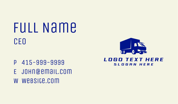 Truck Transport Delivery Business Card Design Image Preview