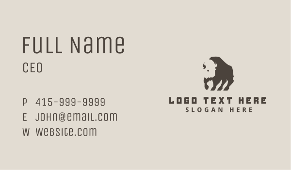 Bison Wild Bull  Business Card Design Image Preview