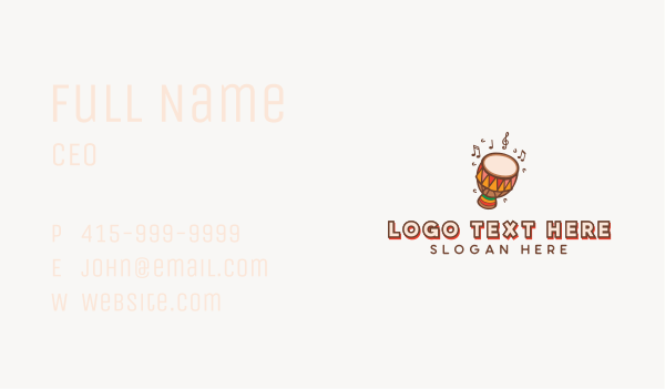 Traditional African Djembe Business Card Design Image Preview