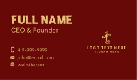 Gold Boutique Letter T Business Card Design
