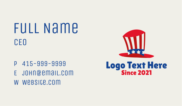 American Kiddie Top Hat Business Card Design