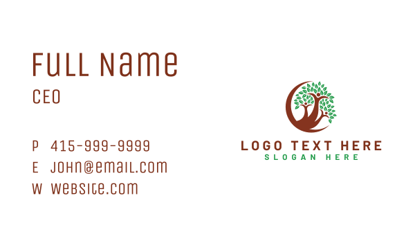 Family Organic Tree  Business Card Design Image Preview