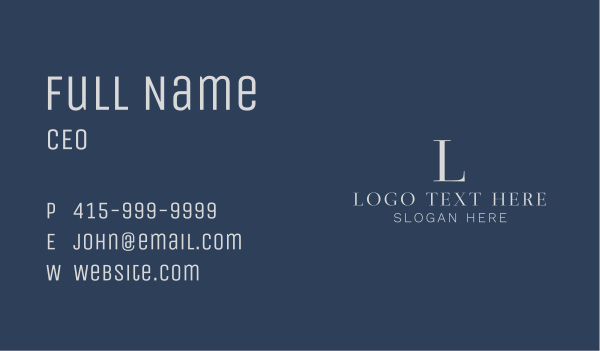 Elegant Serif Lettermark Business Card Design Image Preview