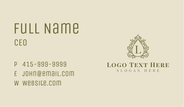 Wreath Foliage Lettermark Business Card Design Image Preview