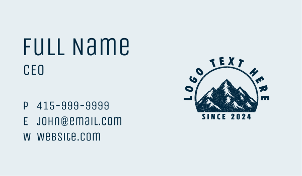 Summit Mountain Hiker Business Card Design Image Preview