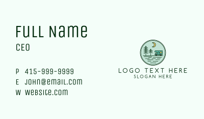 Trailer Camping Emblem  Business Card Image Preview