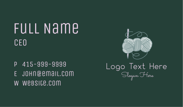 Wool Crochet Hook Business Card Design Image Preview