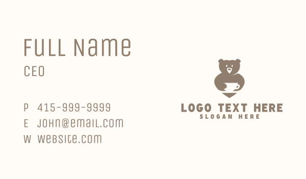 Bear Mug Cafe Business Card Design Image Preview