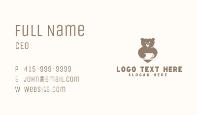 Bear Mug Cafe Business Card Image Preview