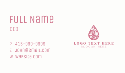 Botanical Floral Droplet Business Card Image Preview
