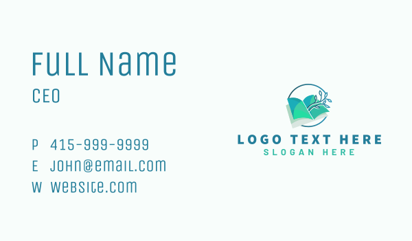 Book Plant Growth Business Card Design Image Preview