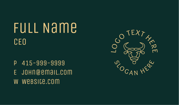 Bull Ox Line Art Business Card Design Image Preview