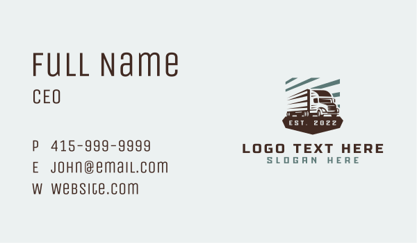 Trailer Truck Speed Delivery Business Card Design Image Preview