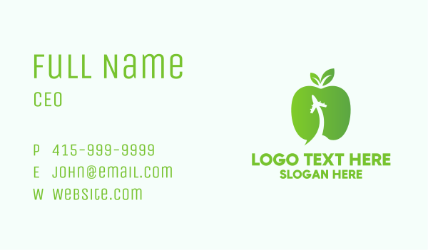 Green Apple Jetplane Business Card Design Image Preview
