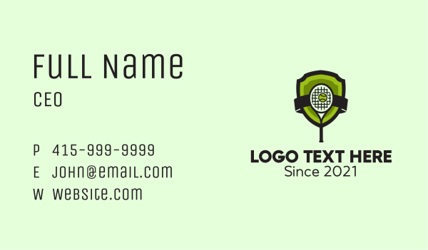 Tennis Racket Emblem  Business Card Design Image Preview