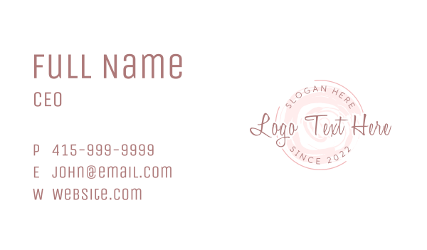 Pink Circle Watercolor Business Card Design Image Preview