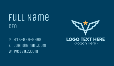 Star Wing Pilot Emblem Business Card Image Preview