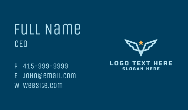 Star Wing Pilot Emblem Business Card Design Image Preview