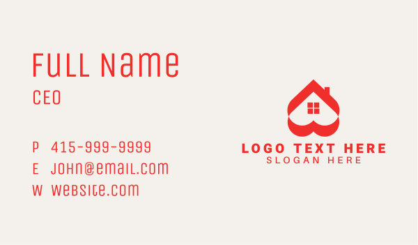 Red Heart Roof Business Card Design Image Preview