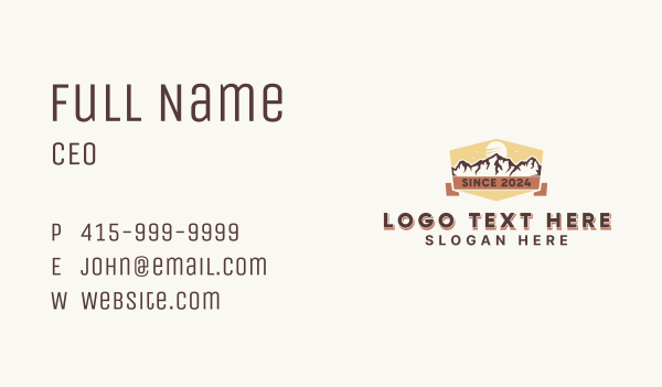 Outdoor Mountain Hiking Business Card Design Image Preview
