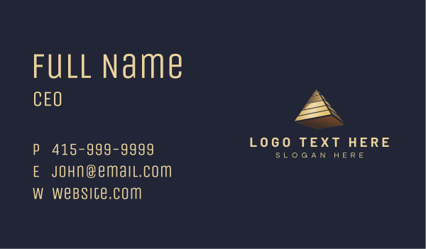 3D Pyramid Financing Business Card Design Image Preview