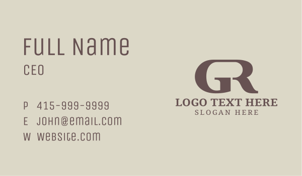 G & R Monogram Business Card Design Image Preview