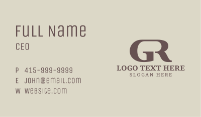 G & R Monogram Business Card Image Preview