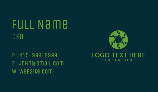 Hexagon Leaf Plant Business Card Design Image Preview