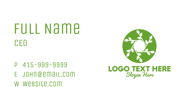 Hexagon Leaf Plant Business Card Design