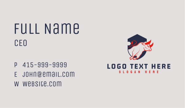 Wild Bull Horn Business Card Design Image Preview