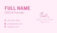 Pink Minimalist Rabbit Business Card Design