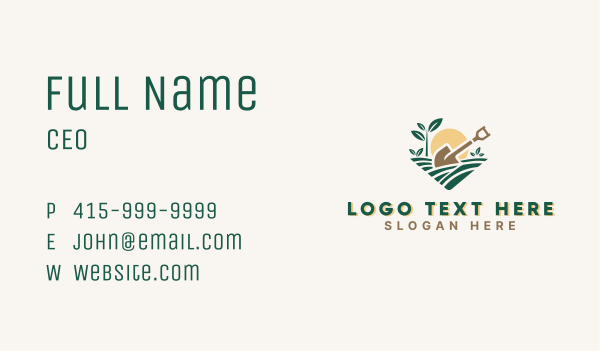 Shovel Yard Gardening Business Card Design