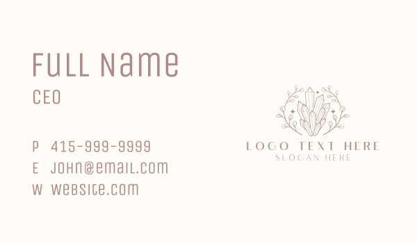 Rustic Crystal Gemstone Business Card Design Image Preview