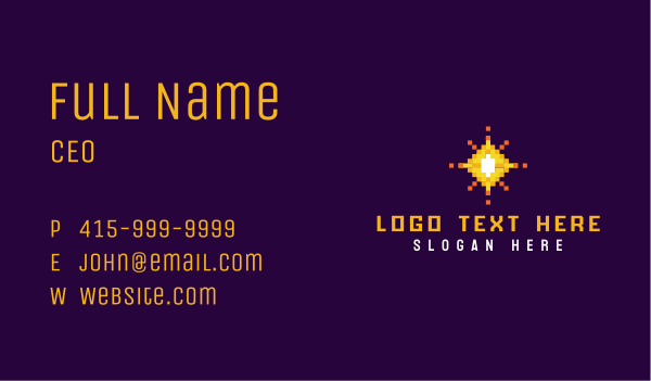 Pixel Sparkle Star Business Card Design Image Preview
