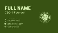 Green Flower Emblem  Business Card Preview