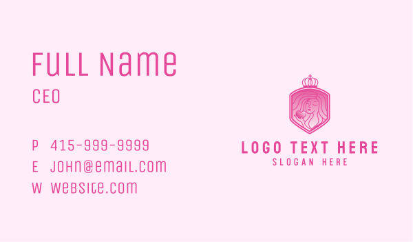 Beautiful Woman Crown Crest Business Card Design Image Preview
