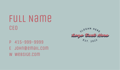 Vintage Script Wordmark Business Card Image Preview