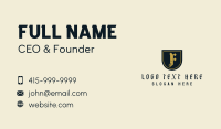 Business Shield Letter F Business Card Design