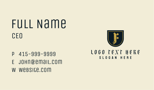 Business Shield Letter F Business Card Design Image Preview