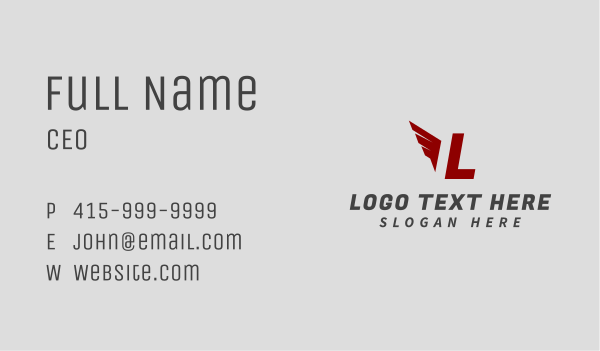 Logistics Wing Lettermark Business Card Design Image Preview