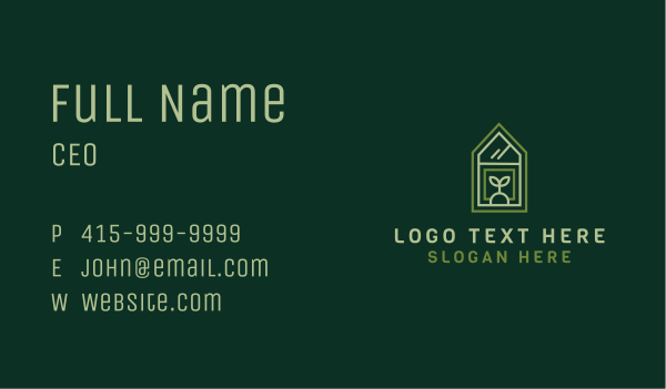 Green House Plant Business Card Design Image Preview