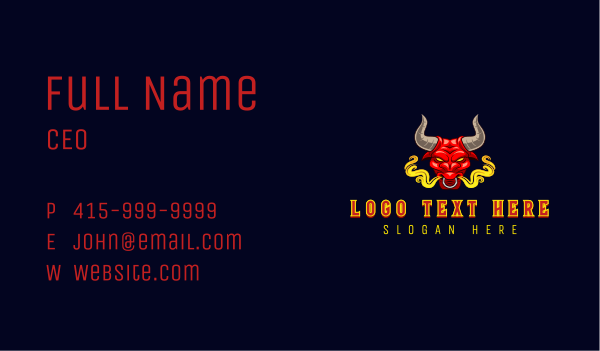 Raging Bull Smoke Business Card Design Image Preview